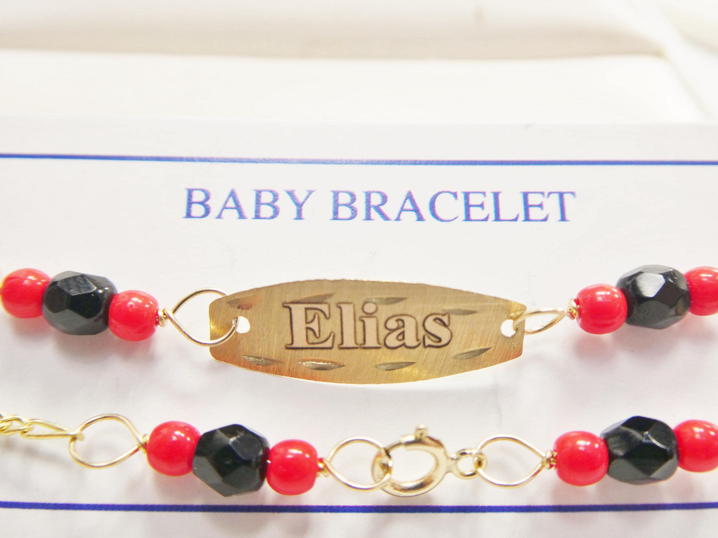 real 10k solid yellow gold 5 inch azabache boy girl baby bracelet