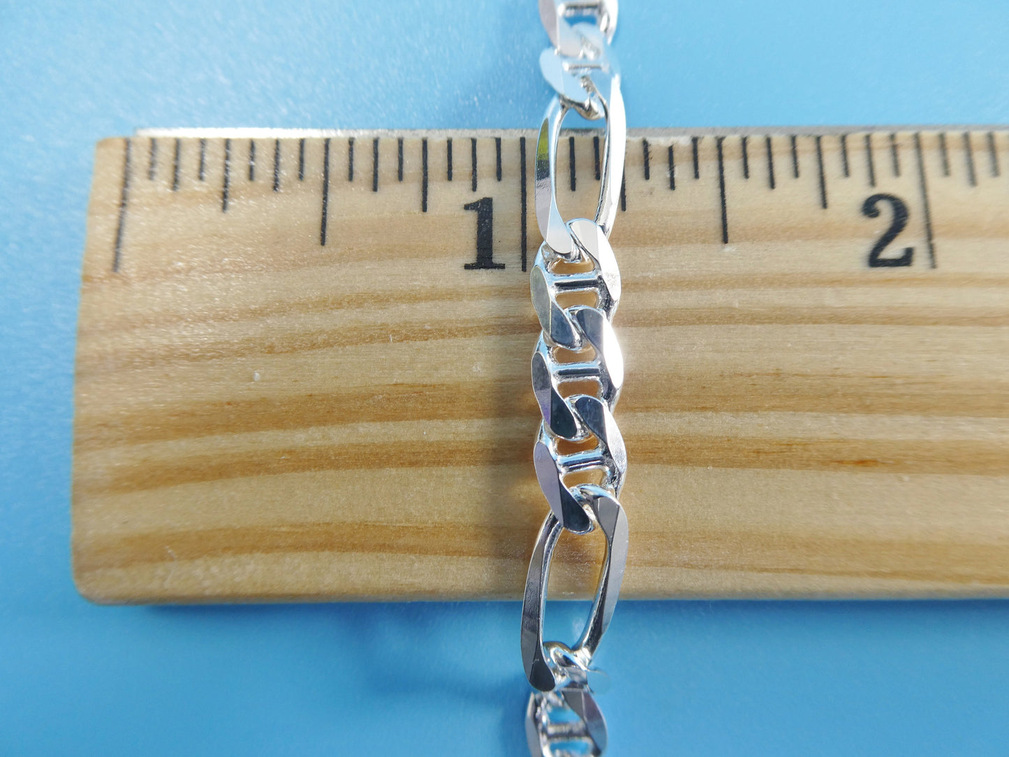 new style real 925 sterling silver 5.5MM Italian figaro / mariner solid chain lobster lock clasp