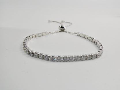 Adjustable Tennis Bracelet Real 925 Sterling Silver