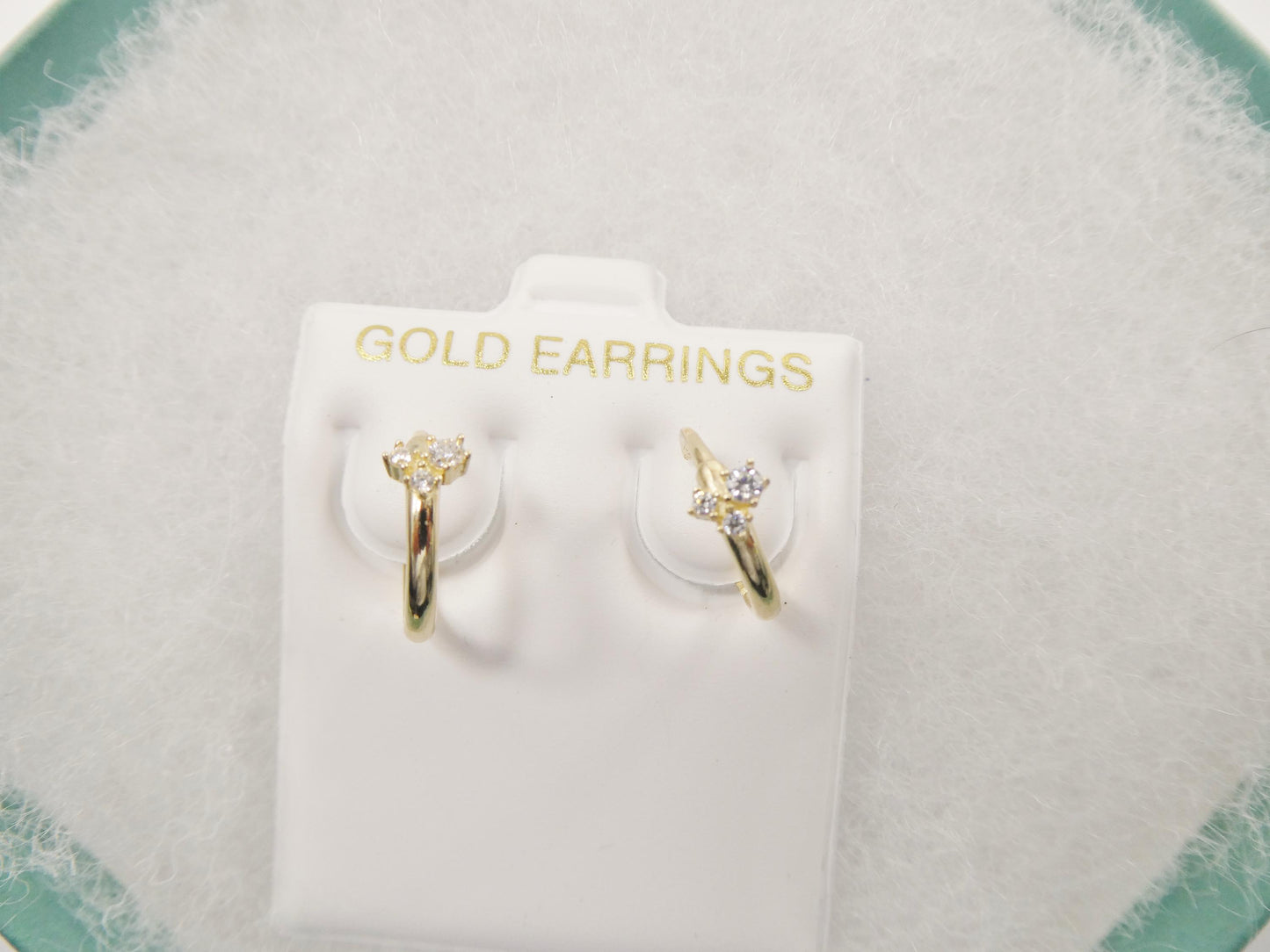 real 10k solid yellow gold designer hoop huggie earrings
