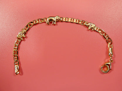 5.5 Inch 18k Gold Filled Mariner Chain Style Elephant Baby Bracelet