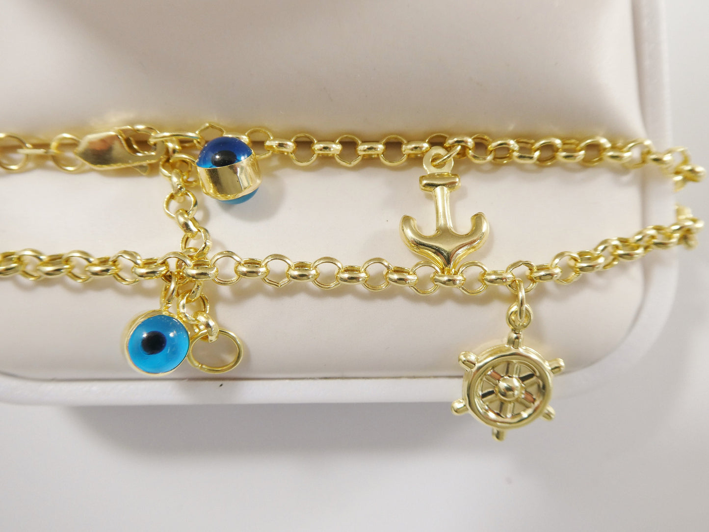 real 14k solid yellow gold 9 inch anklet bracelet