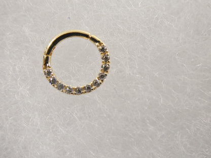 14k Real Solid Yellow Gold Cartilage Daith Septum Body Ring Piercing