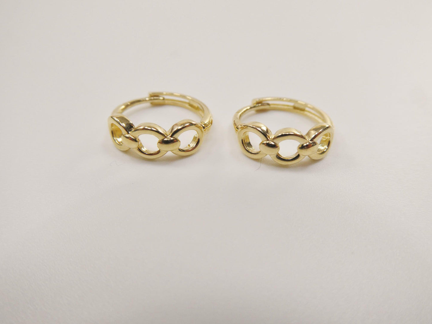real 10k solid yellow gold designer hoop huggie earrings