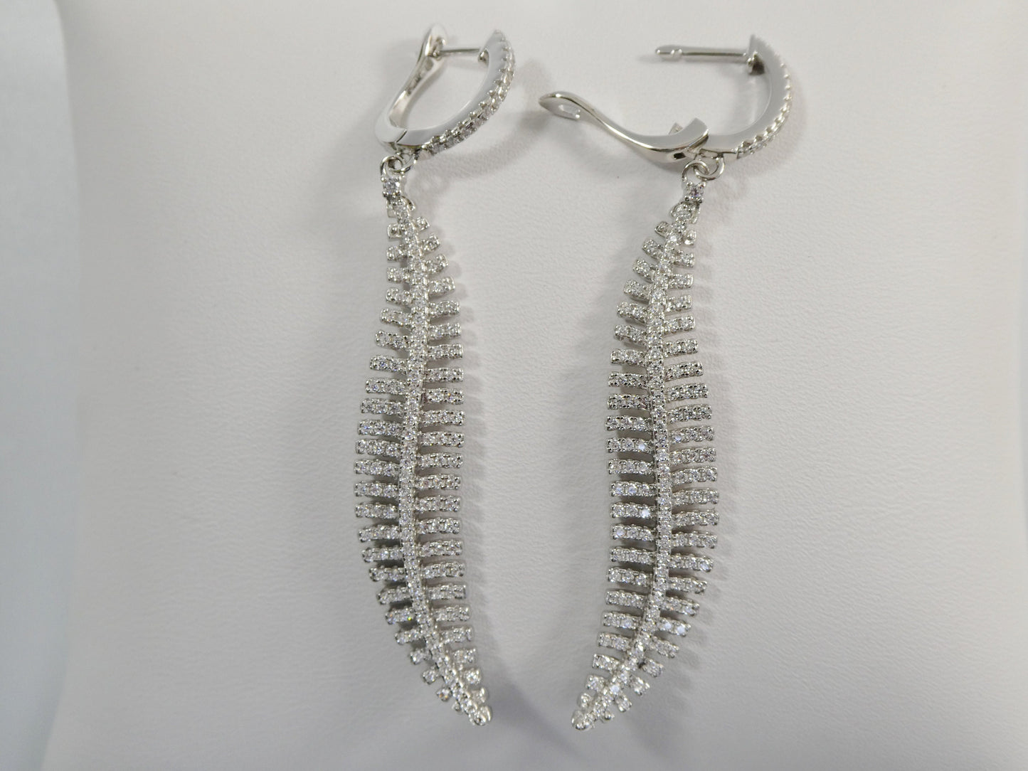 real 925 sterling silver micro pave setting 14k white gold color finish drop earring