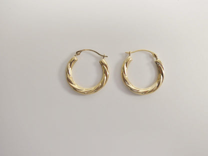 10k Real Solid Yellow Gold 18MM Classic Design Hoop Earrings