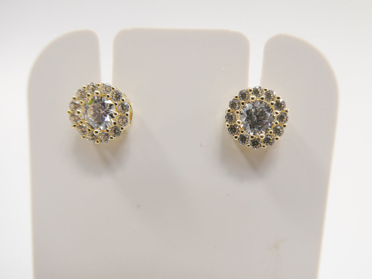 real 10k solid yellow gold push post circle stud earrings