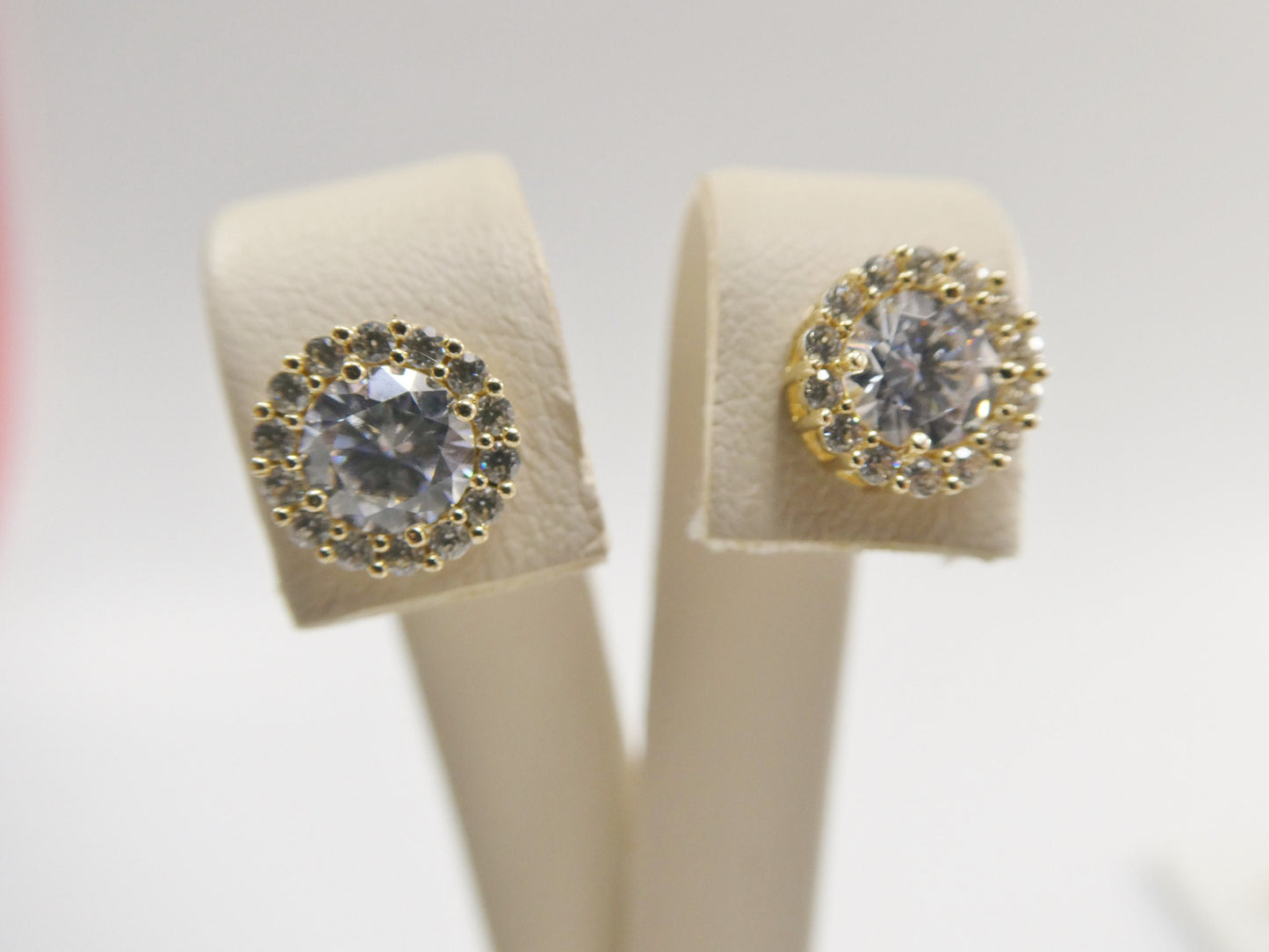 real 10k solid yellow gold circle push post stud earring