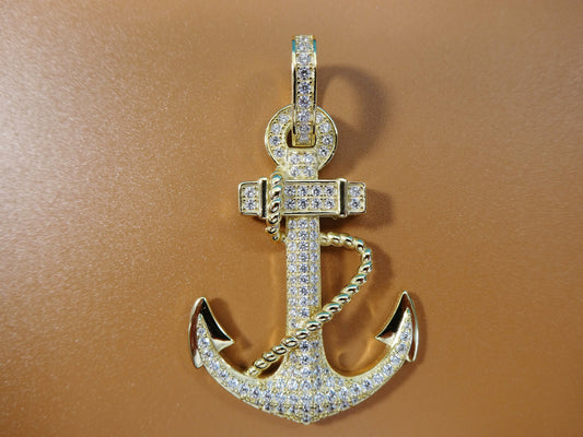 real solid 925 sterling silver large anchor pendent