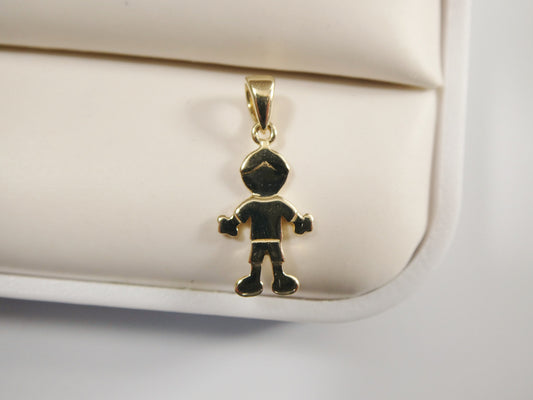 14k real solid yellow gold baby boy charm pendent