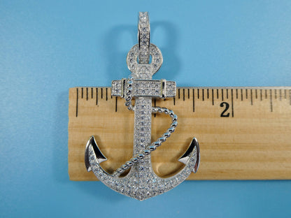 Real Solid 925 Sterling Silver Large Anchor Pendent