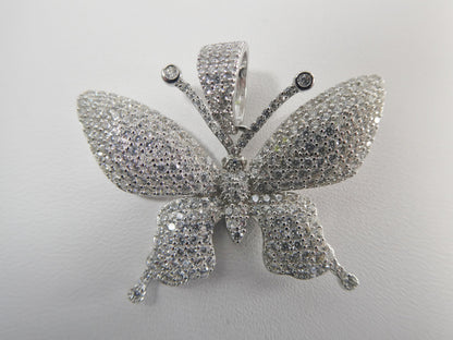 Real Solid 925 Sterling Silver Large Butterfly Pendent