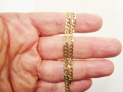 14k Solid Real Curb 7 Inch Bracelet