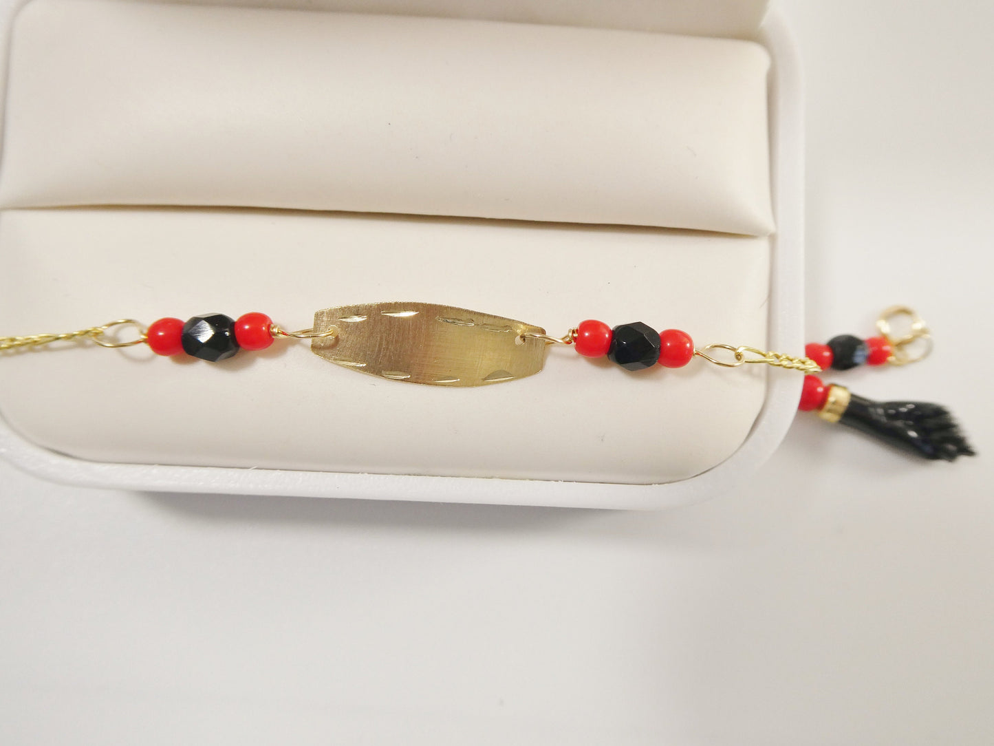 real 10k solid yellow gold 5 inch azabache boy girl baby bracelet