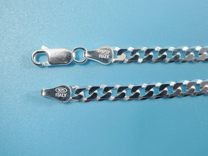 Real 925 Sterling Silver 4.50MM Italian Solid Chain Lobster Lock Clasp