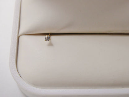 14k Real Solid Yellow Gold Long Post Nose Ring