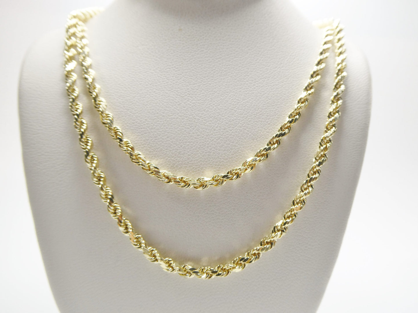 real 10k solid yellow gold rope chain