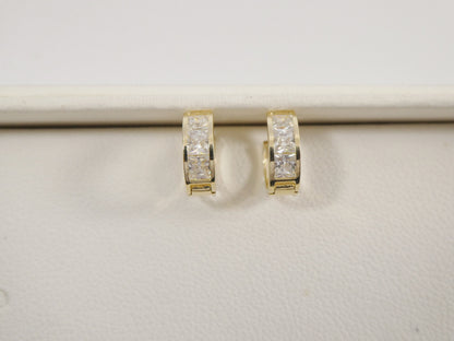 Real 10k Solid Yellow Gold Small 9mm Hoop Huggie Earrings