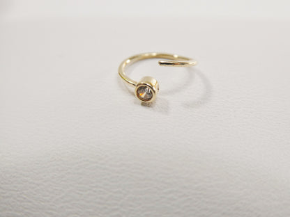 14k Real Solid Yellow Gold CZ Hoop Earring Cartilage Daith Ring Piercing