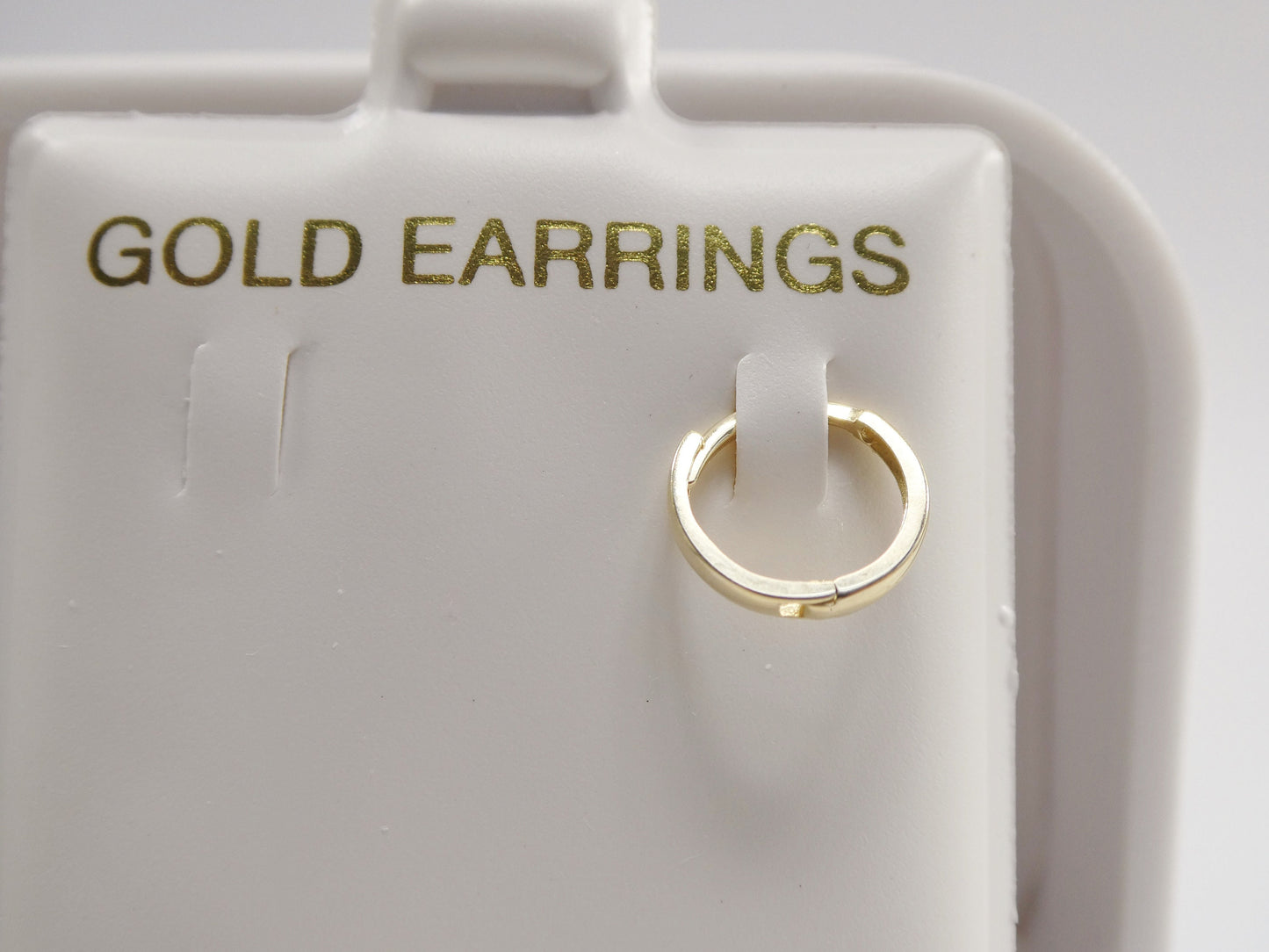 real 10k solid yellow gold tiny simple 9mm hoop huggie earrings