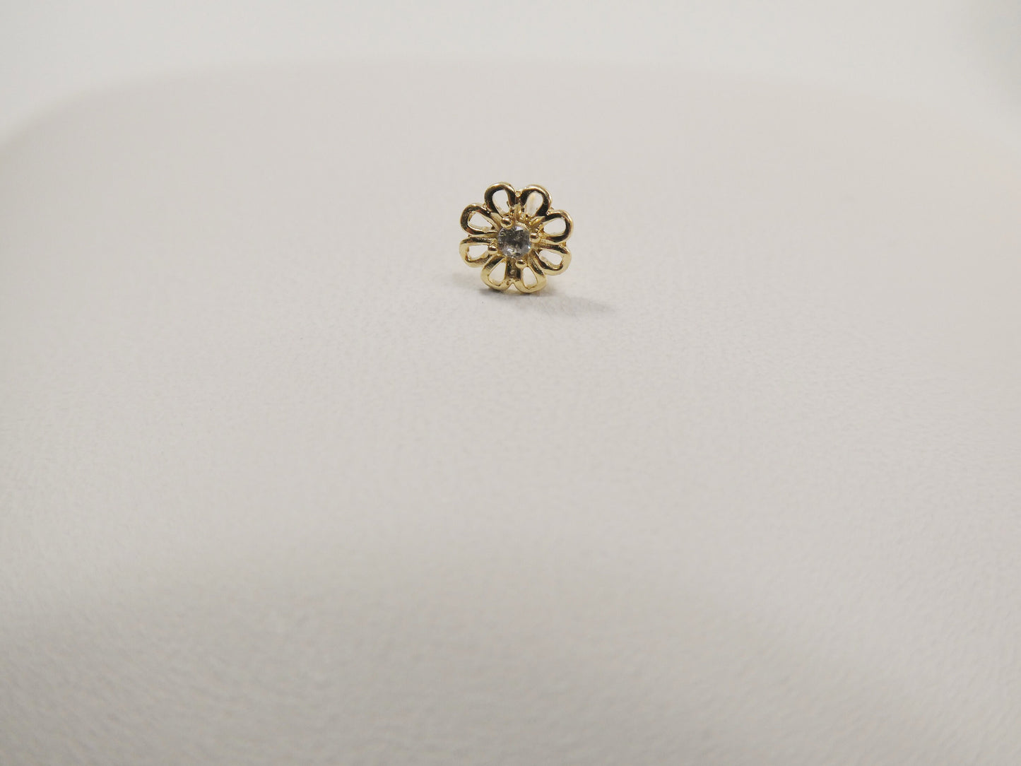 14k real solid yellow gold flower stud nose ring
