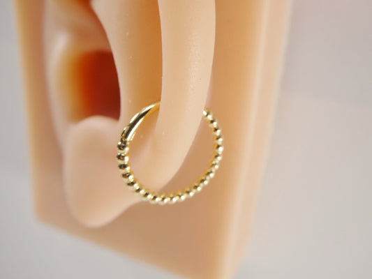 14k real solid yellow gold cartilage daith septum body ring piercing