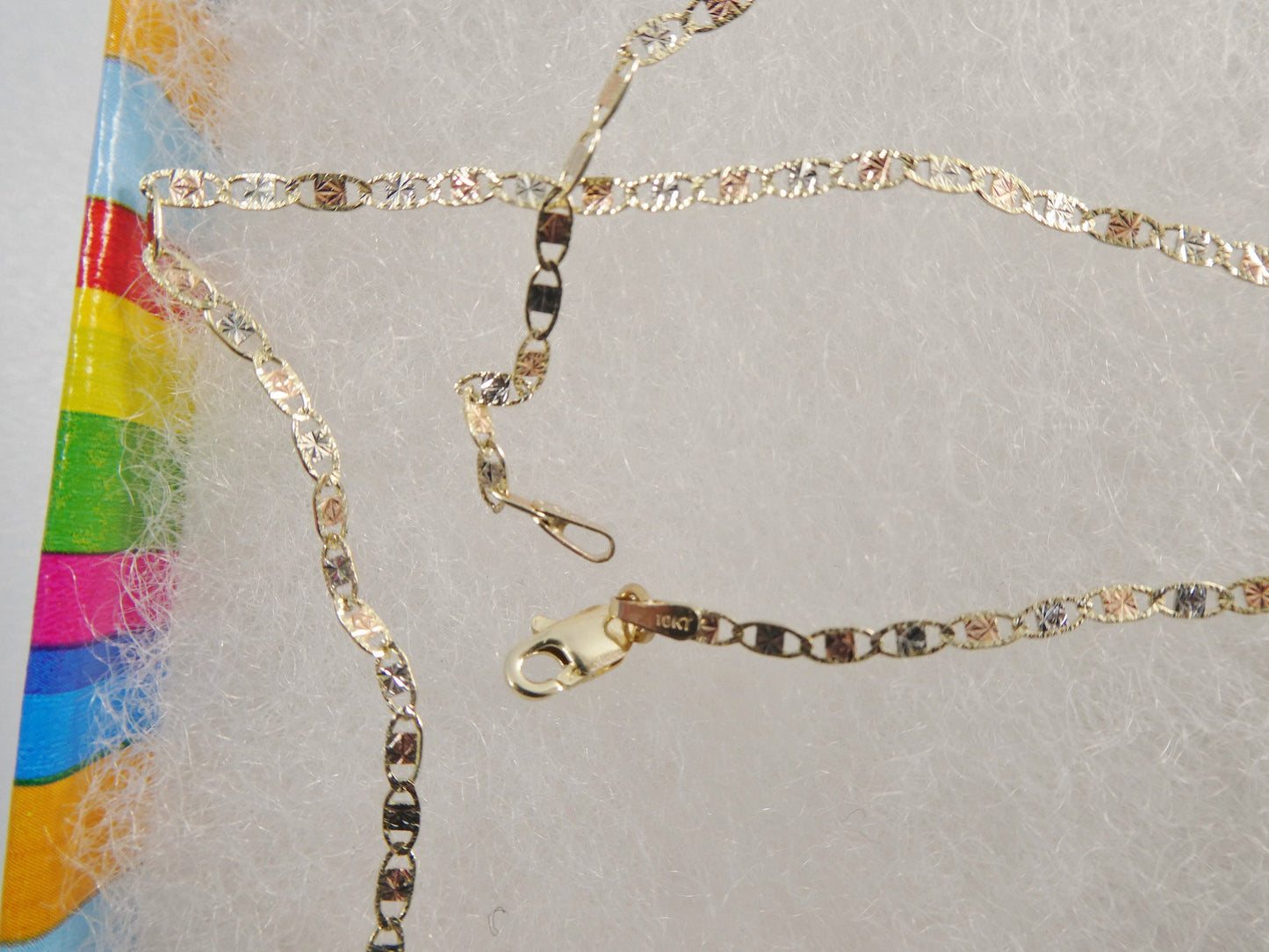 real 10k solid ladies tri color Valentino chain