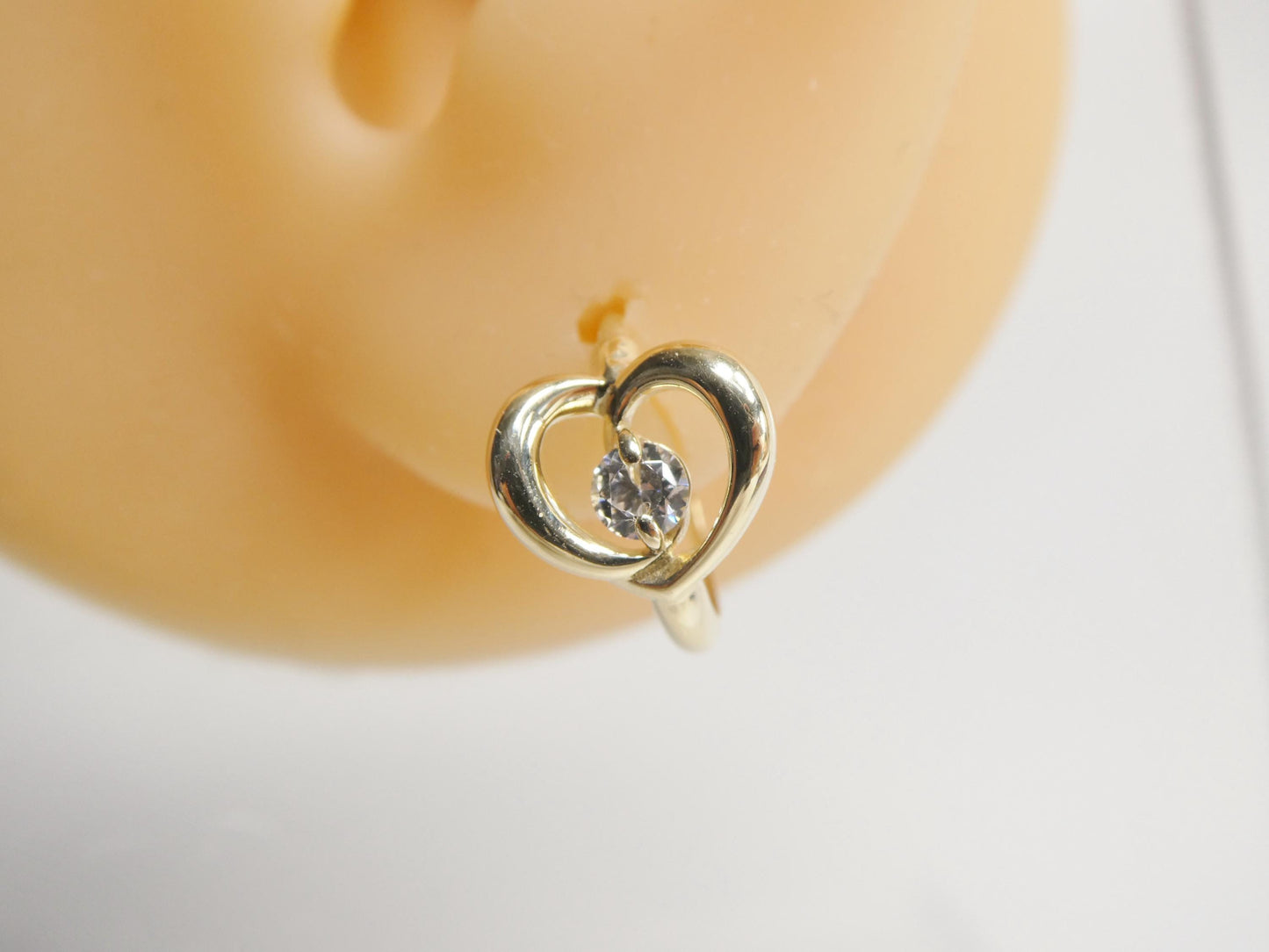 real 10k solid yellow gold designer heart earrings