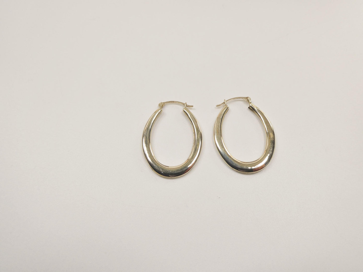 10k real solid yellow gold classic design polish hoop earrings