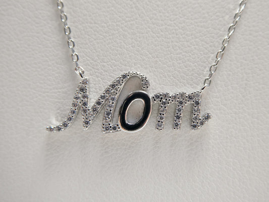 16 inch plus two inch extension real 925 sterling silver mom necklace