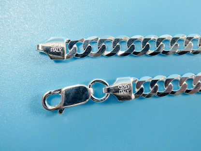 Real 925 Sterling Silver 5.6MM Italian Solid Chain Lobster Lock Clasp