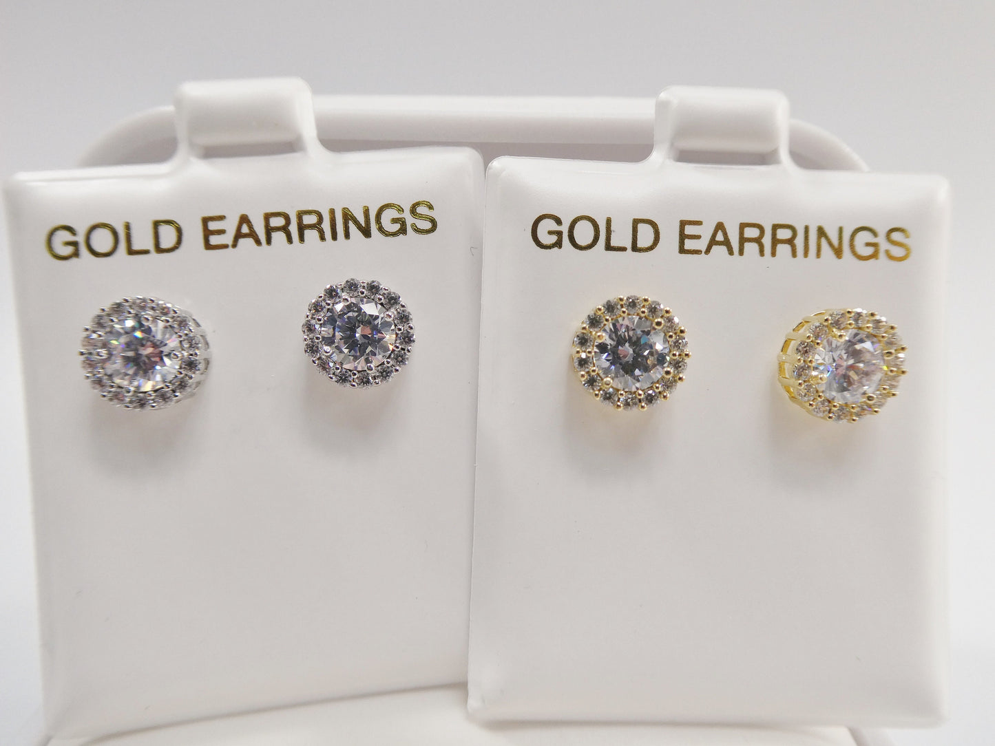 real 10k solid yellow gold circle push post stud earring