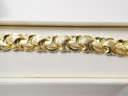 Real 925 Sterling Silver Yellow Color Large Mushroom Bracelet