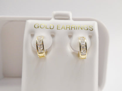 Real 10k Solid Yellow Gold Small 10mm Hoop Huggie Earrings