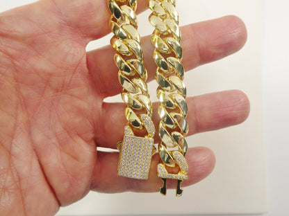 8 Inch 18k Gold Filled Monaco 12MM Bracelet