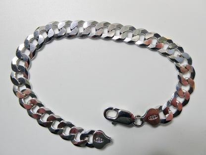 Real 8.5 Inch 925 Sterling Silver Solid 14k White Gold Finish