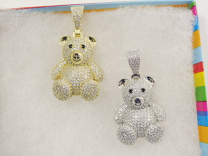 Real 925 Sterling Silver Medium Size Teddy Rear Charm Pendent