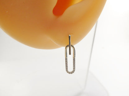 Real 10k Solid Yellow Gold Design Paperclip Push Post Earrings