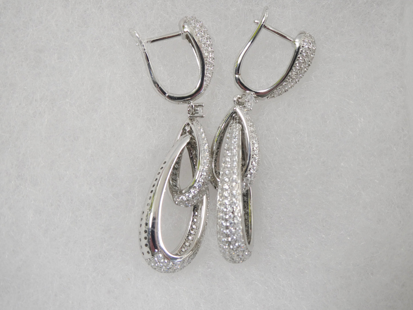 real 925 sterling silver micro pave setting 14k white gold color finish drop earrings