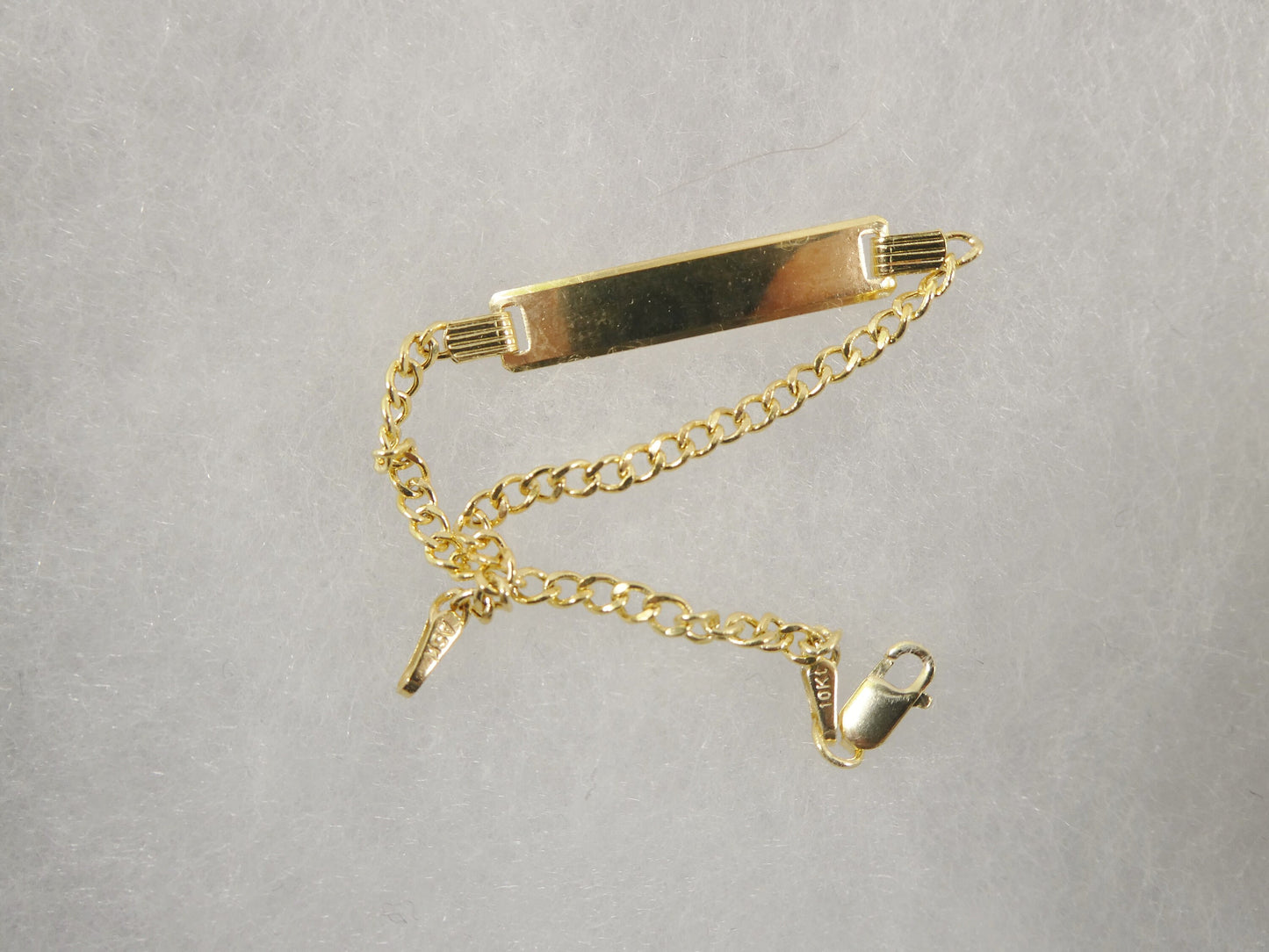 real 10k solid yellow gold 5.5 inch curb style baby bracelet