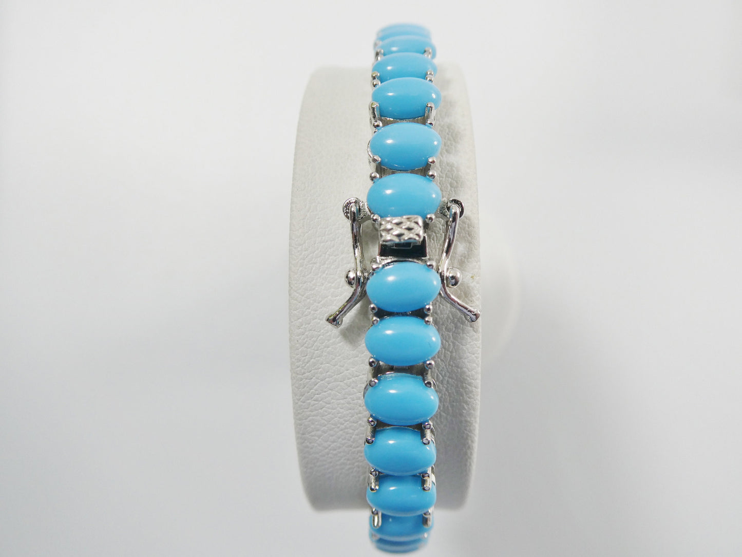 7 inch real 925 sterling silver turquoise tennis bracelet