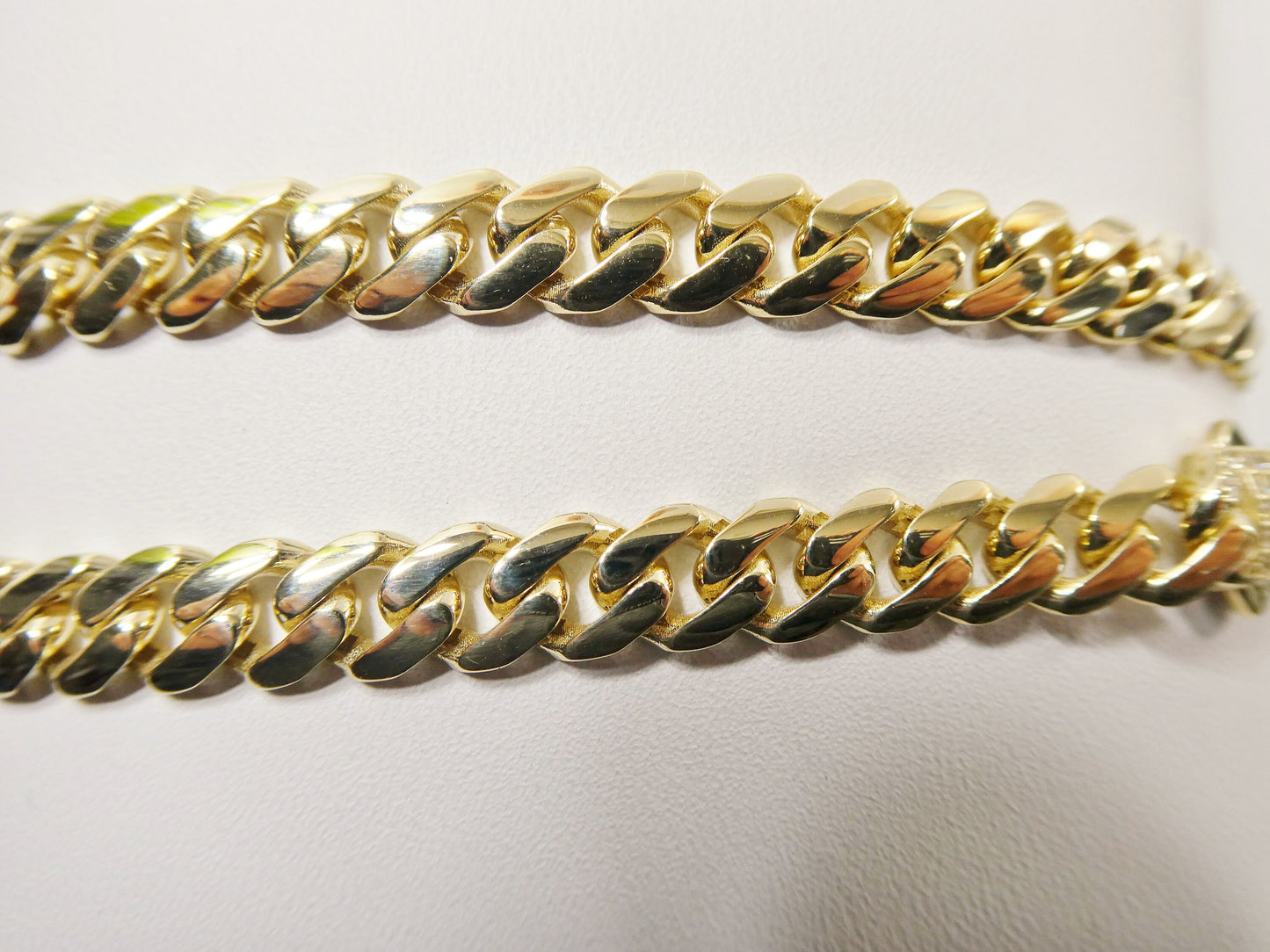 real 10k solid yellow gold 7mm Monaco necklace