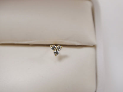 14k Real Solid Yellow Gold Triangle Nose Ring