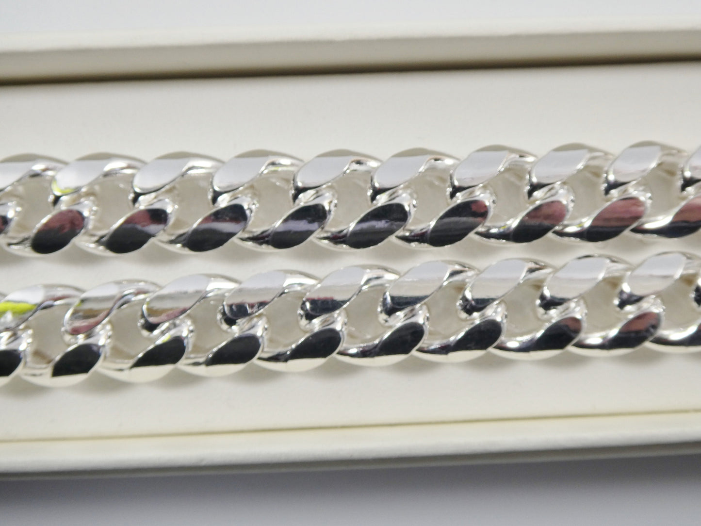 real 10.5MM 925 sterling silver men Miami semi solid link chain box lock clasp