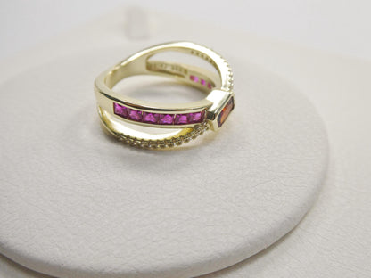 Real 925 Sterling Silver over 14 Yellow Gold Ring
