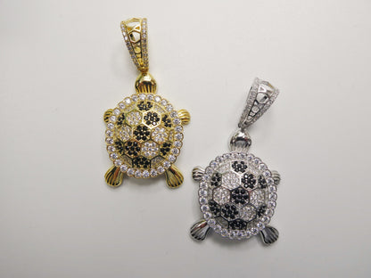 Real 925 Sterling Silver 18 Inch Flat Chain & Turtle Pendent Charm