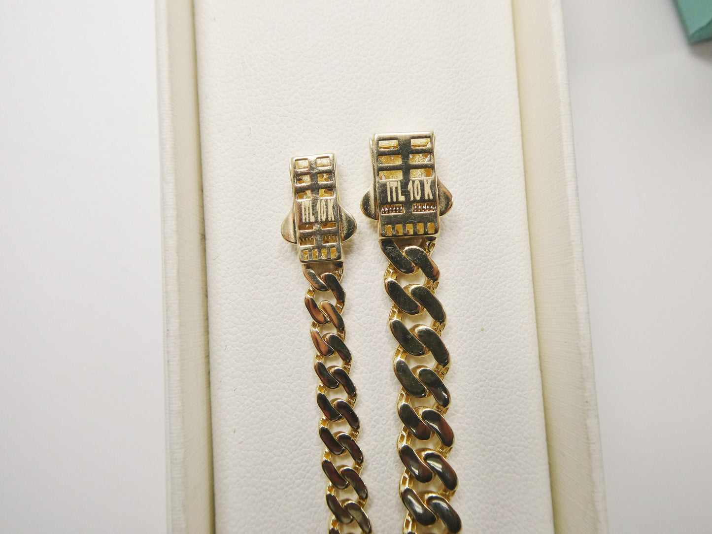 6.5 inch real 10k solid yellow gold 5mm/ 7mm Monaco bracelet