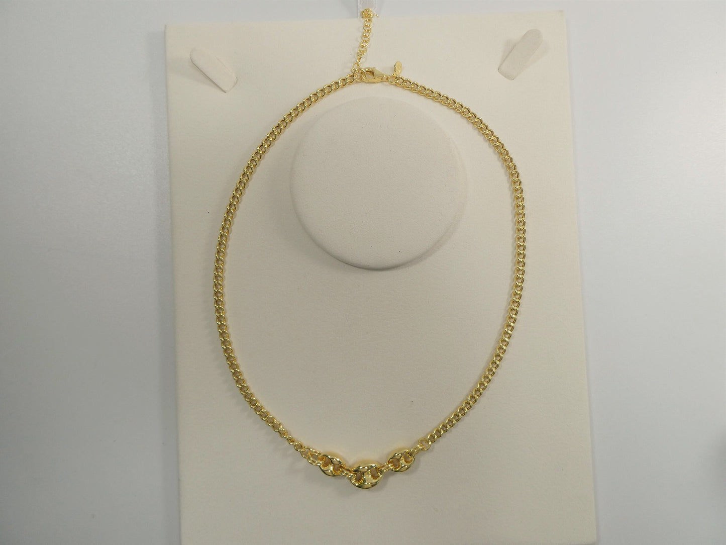 16 inch real 925 sterling silver puffed mariner necklace