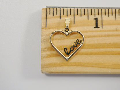 Women's 14k Real Solid Yellow Gold Love Heart Charm