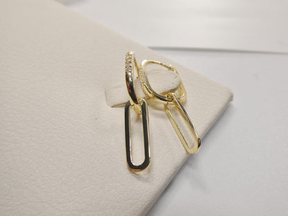 Real 10k Solid Yellow Gold Designer Hoop Huggie Earrings